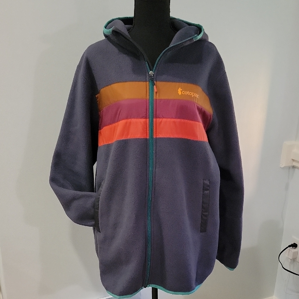 Cotapaxi Teca Fleece Hooded Full Zip Jacket Womens 1X Grey Multi - EUC